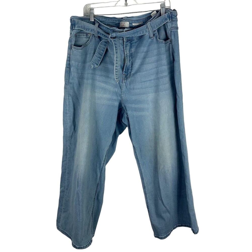 7 For All Mankind JEN7 Baggy Jeans Wide Leg Cropped Womens 18W Lyocell Stretch